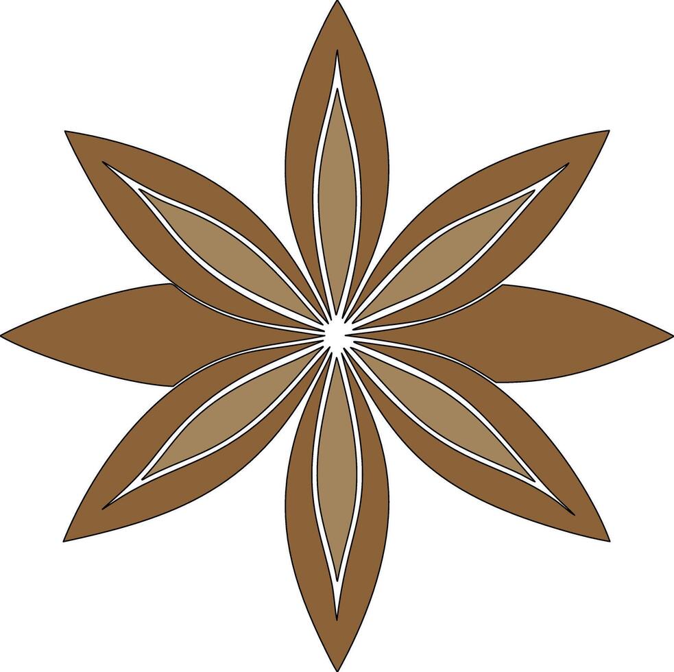 A brown and white flower with a central star vector