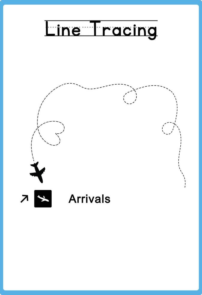 Tracing Line Worksheets for kids vector