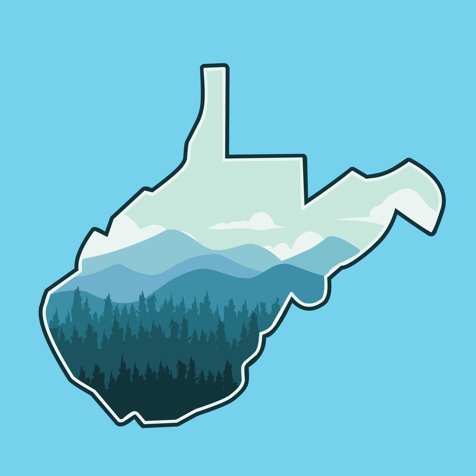 Blue Ridge Mountain National Park perfect for print, apparel, sticker, etc vector