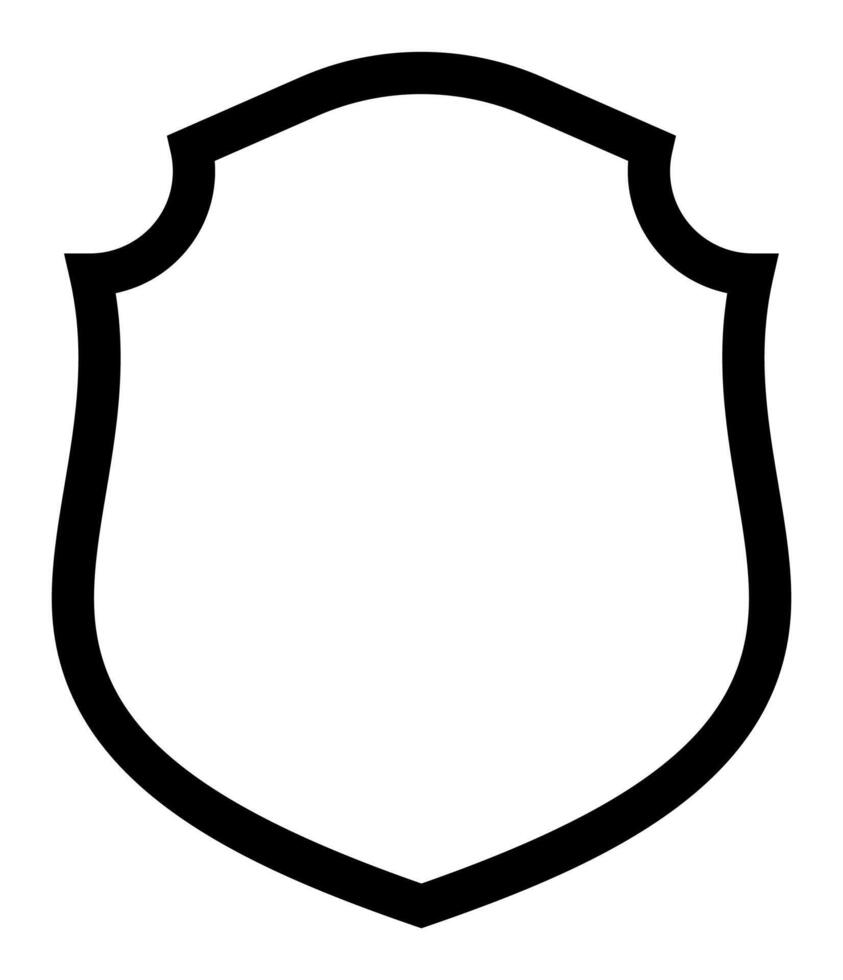 Shield outline frame Logo. template Sign of Protection, Guard and Security. Insurance or Immunity Symbol. Empty icon design isolated vector