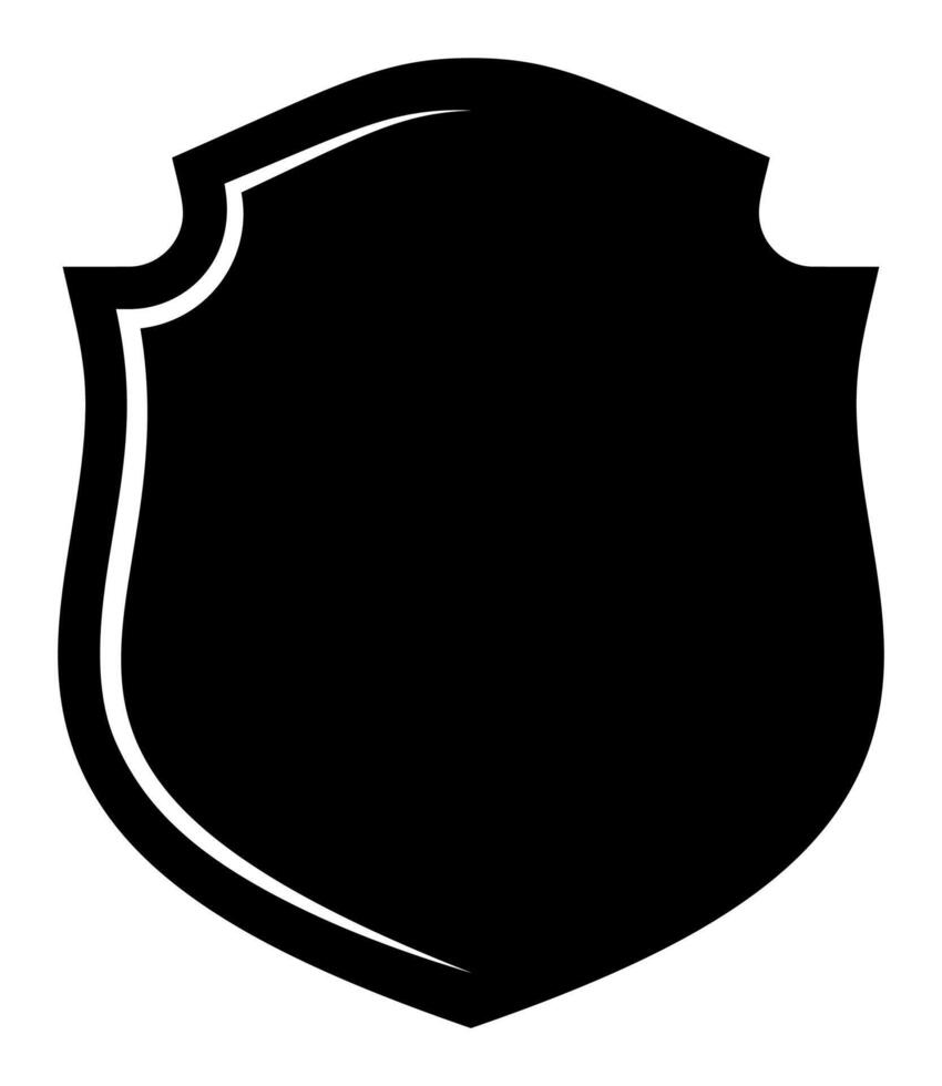 Black Shield frame Logo. template Sign of Protection, Guard and Security. Insurance or Immunity Empty icon design isolated on white background. Symbol for your web site design, app, UI vector