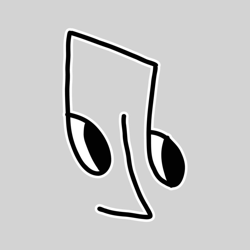 cute doodle note music character illustration vector
