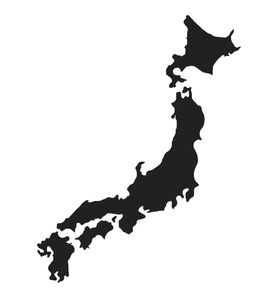 Japan Country Map Silhouette Style Illustration vector