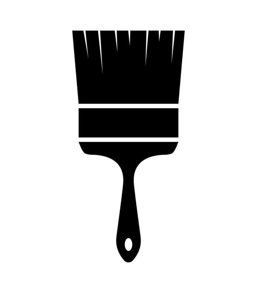 Paint Brush Silhouette Glyph Icon vector