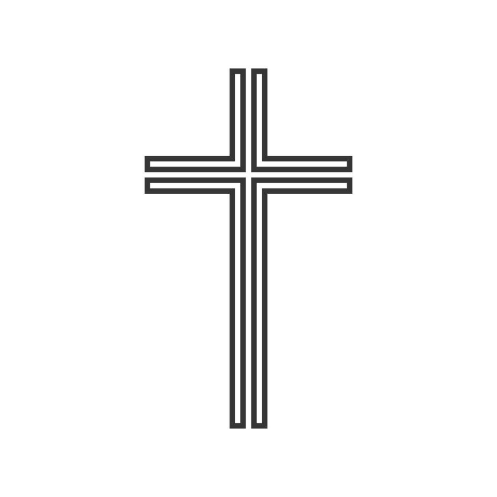 Christian Cross Religious Line Icon vector