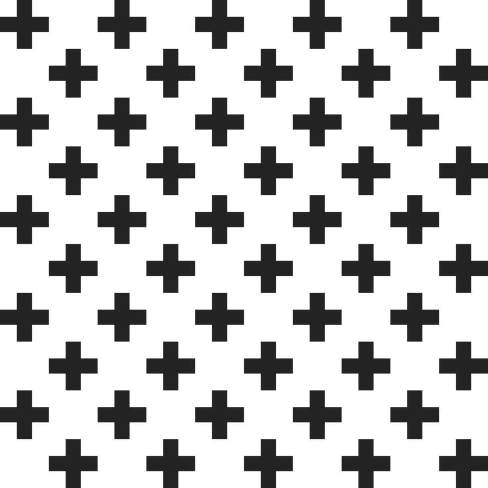 Black Plus Sign Seamless Pattern Background vector