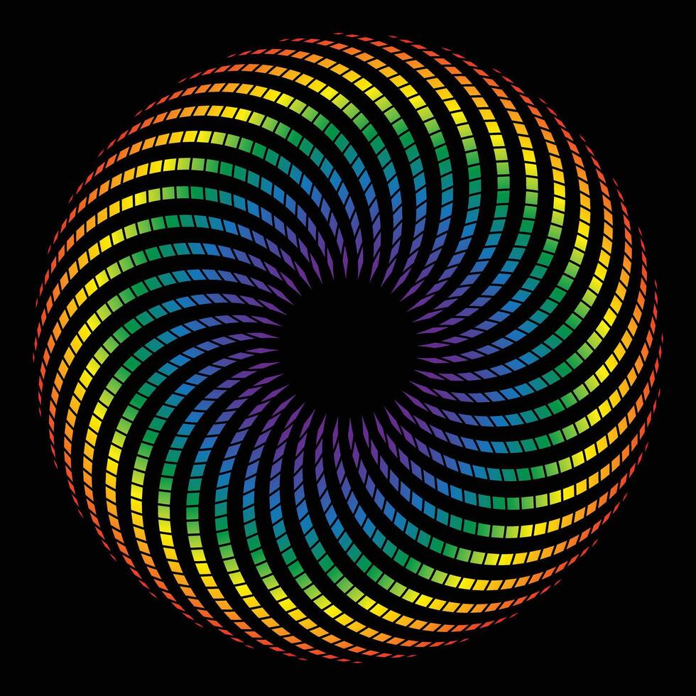 The abstract vibrant spiral of Pride color geometric patterns. vector