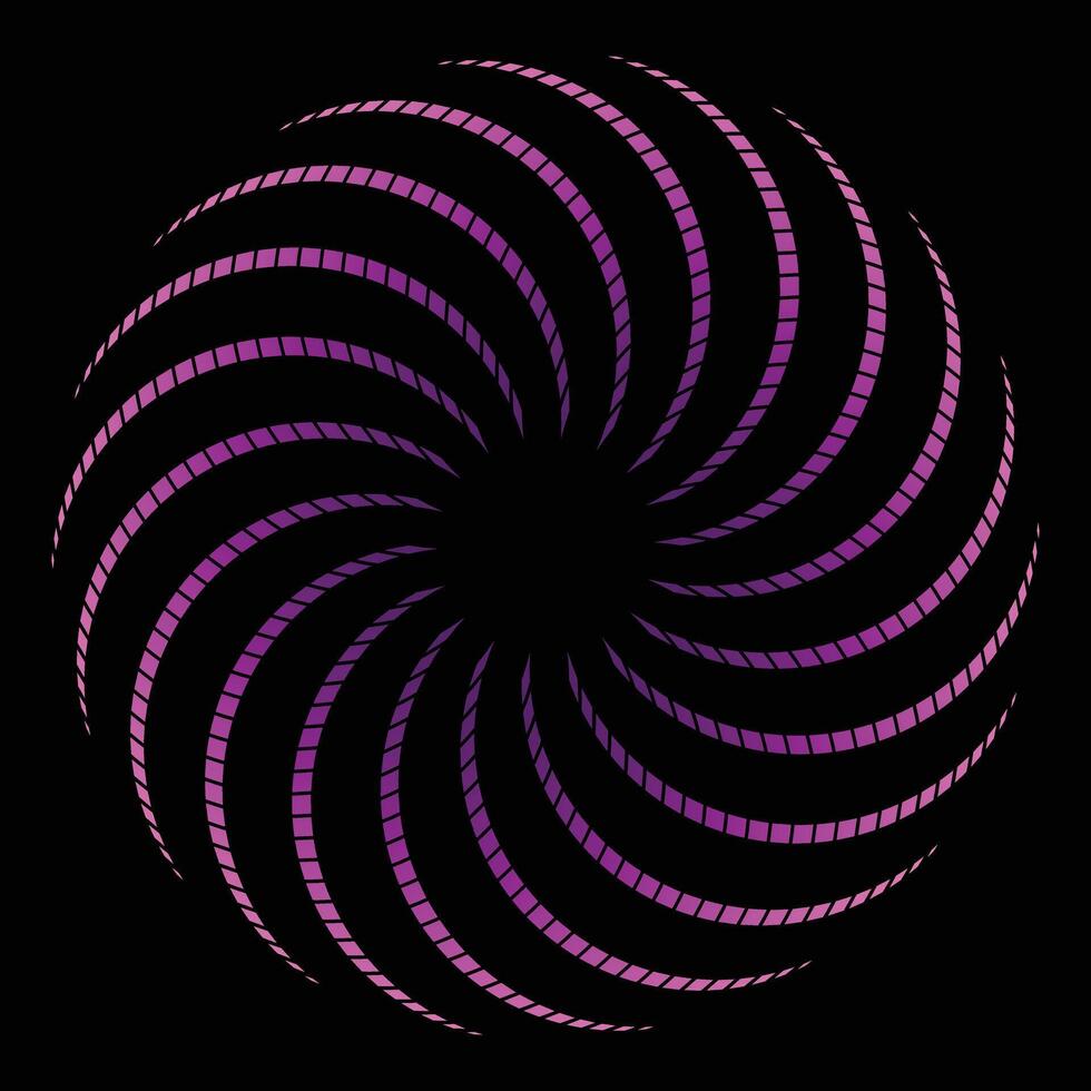 The abstract vibrant spiral of colorful geometric patterns. vector