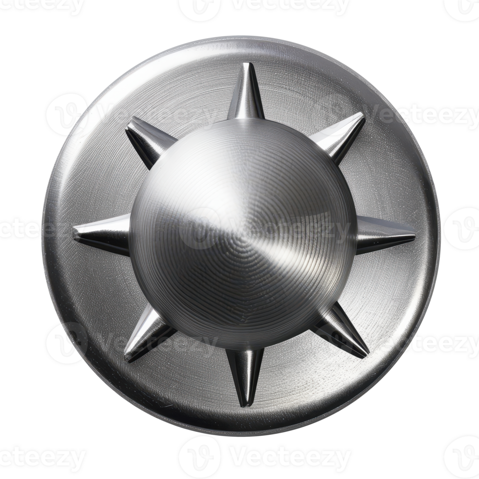 Close-Up of a Metal Rivet with a Spiked Design png