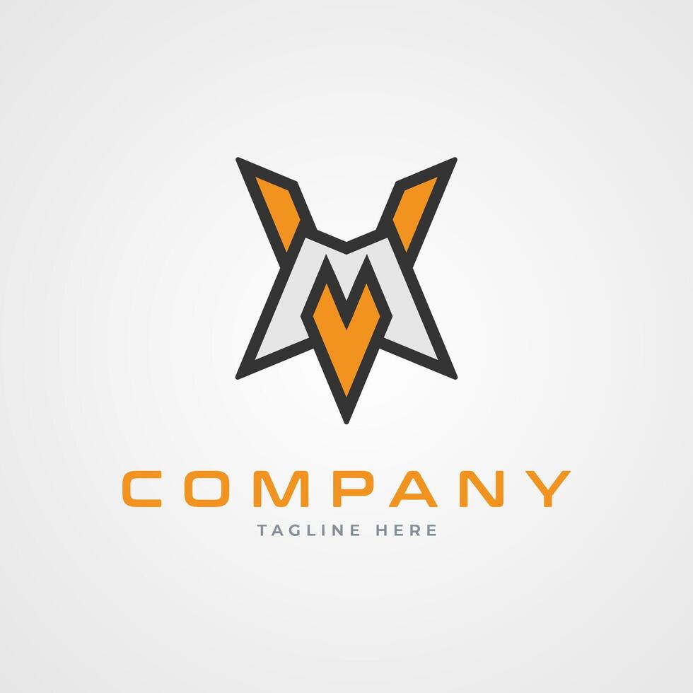 Initial MV or VM Logo design, Monogram Letter M with V combination, Illustration vector