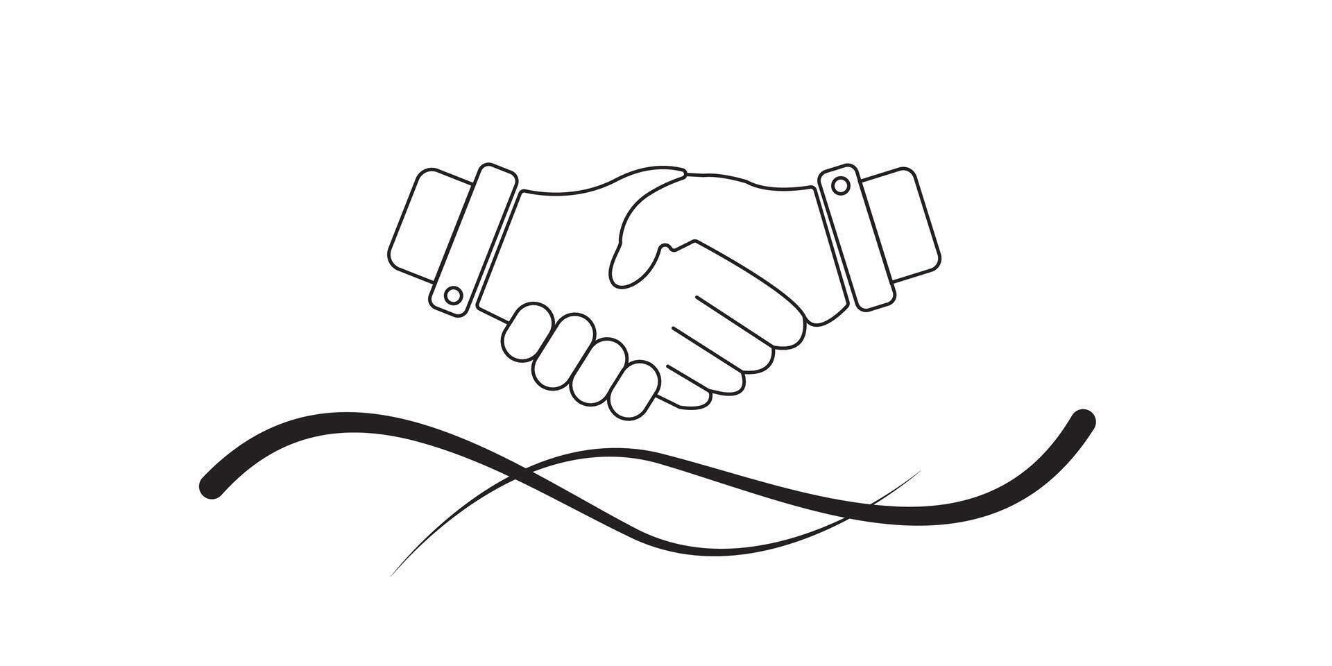 Handshake icon design illustration on a white background vector
