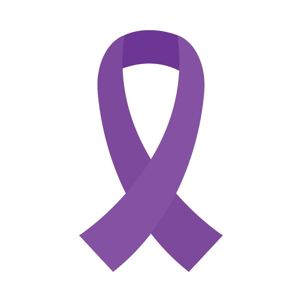 Purple ribbon icon on white background vector