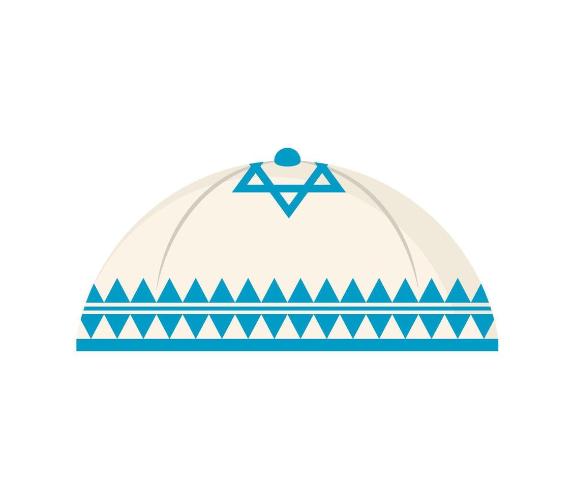 A hat with a blue and white design vector