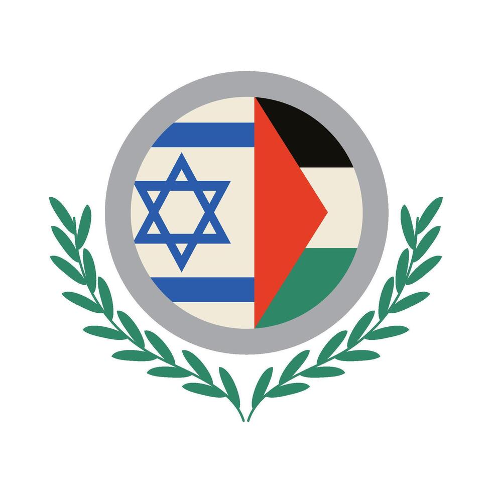 The israeli flag and the flag of palestine vector