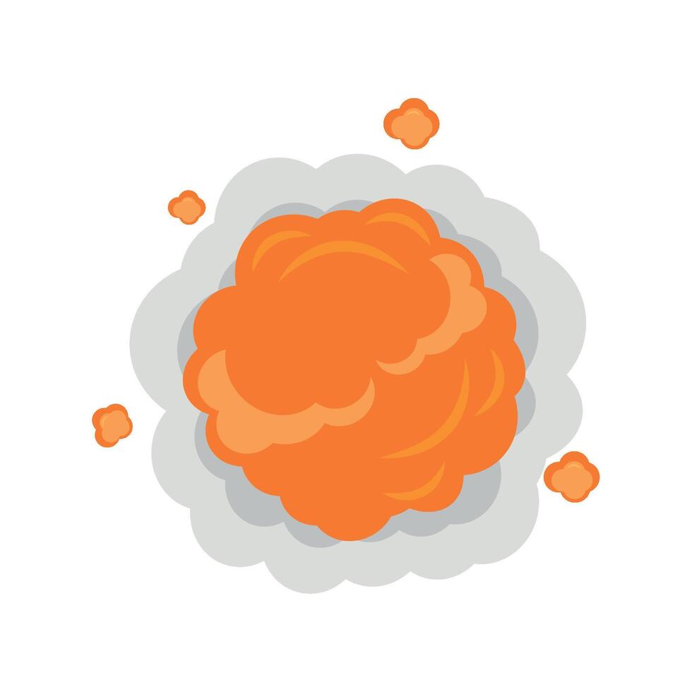 An orange cloud with smoke coming out of it vector