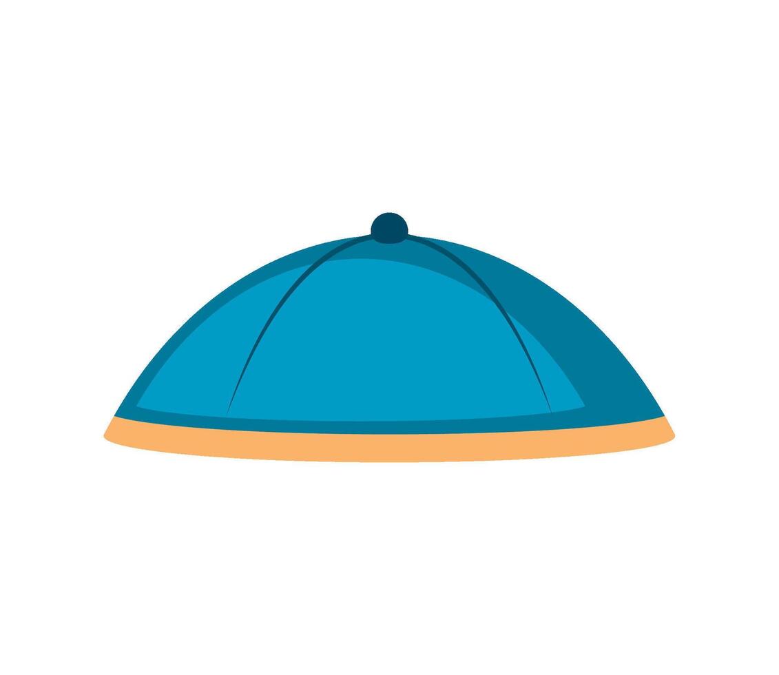 A blue hat with a yellow band on top vector