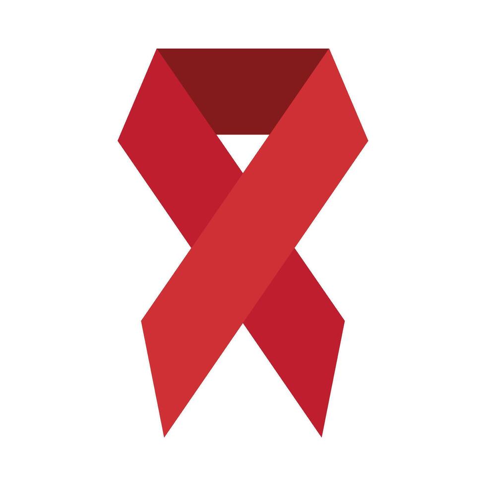 Red ribbon icon on white background vector