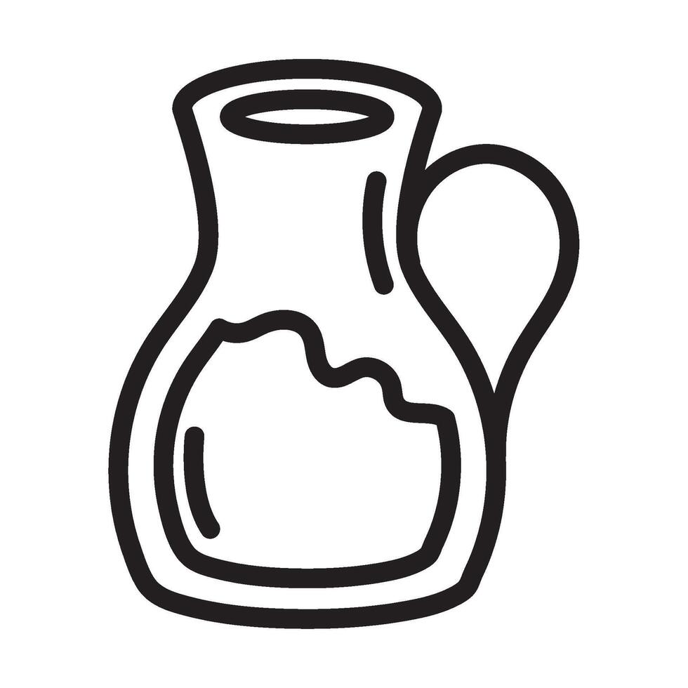 A black and white drawing of a pitcher vector