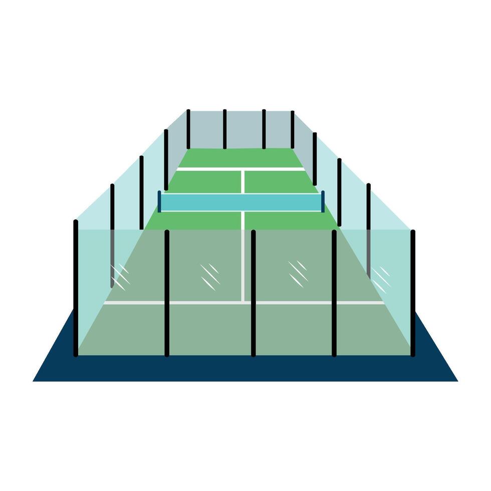 A tennis court with a net and a net vector