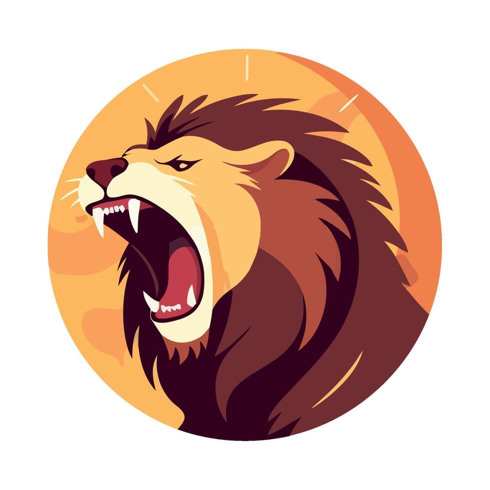 Lion roaring in the background, illustration vector