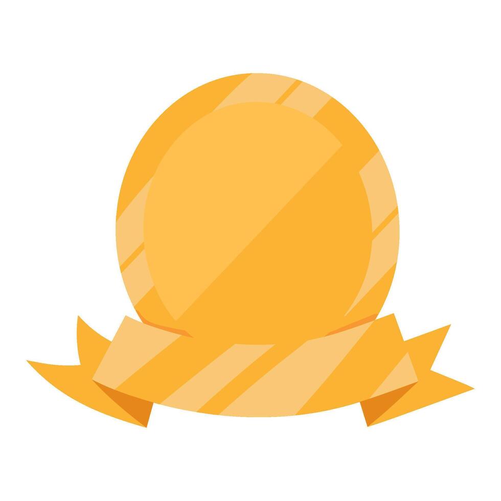 A gold medal with ribbon on a white background vector