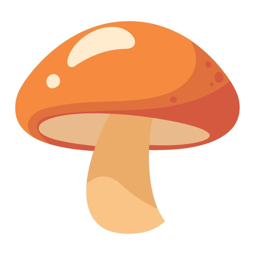 An orange mushroom on a white background vector