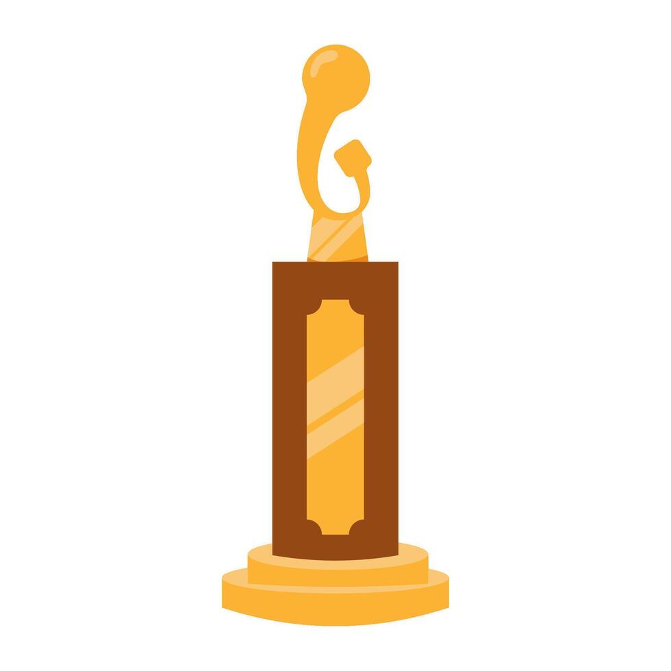 A trophy on a white background with a golden ball vector