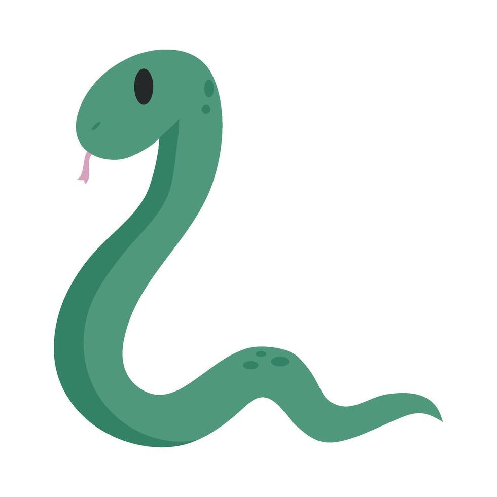 A cartoon snake with a long tongue vector