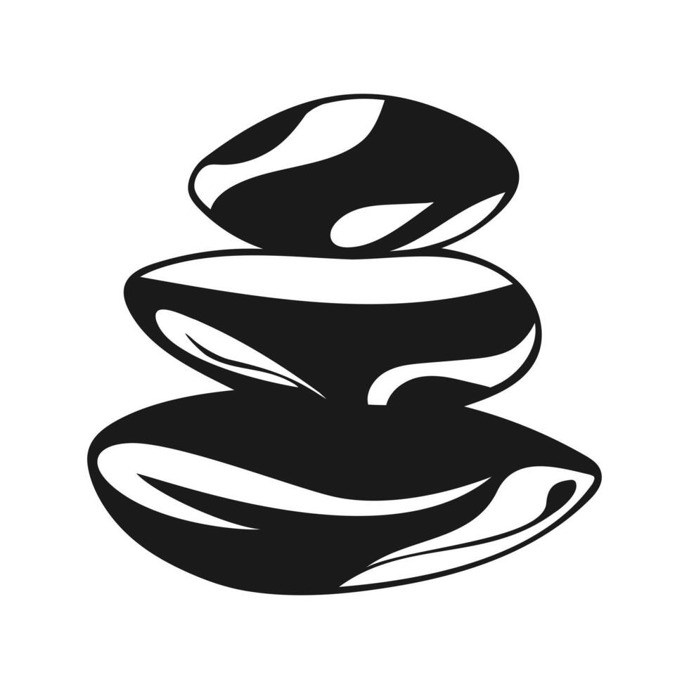 Decorative stones zen and spa natural element silhouette, logo icon emblem. Harmony and balance. vector