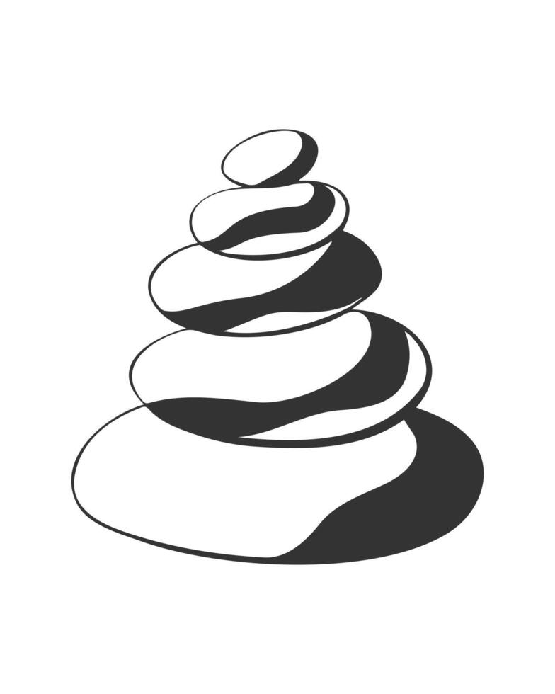 Stones stylized drawing logo for massage. Wellness and spa. Spa beauty healthy lifestyle. Balancing rock zen stones. Natural stones. vector