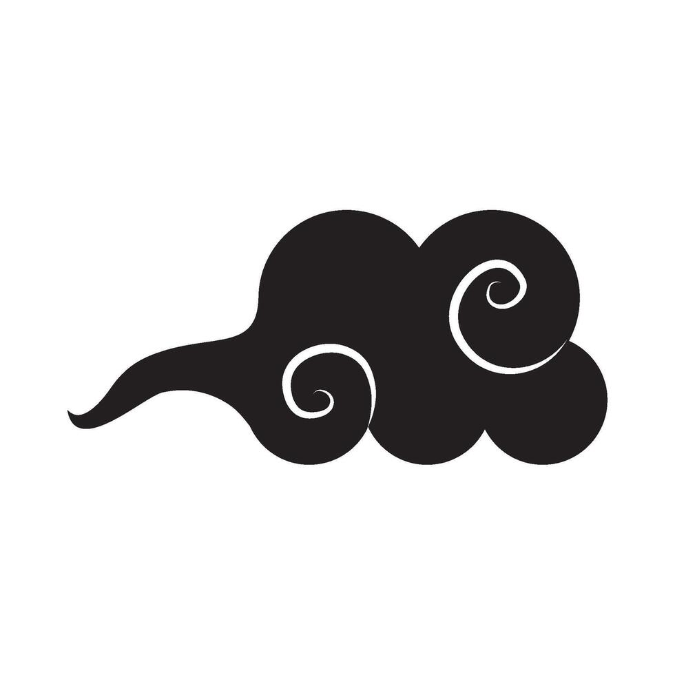 A black and white cloud with swirls on it vector