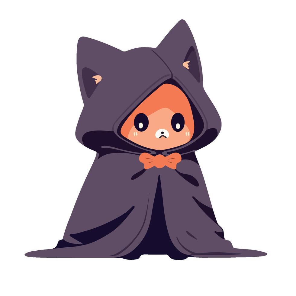 A cartoon cat in a cloak vector