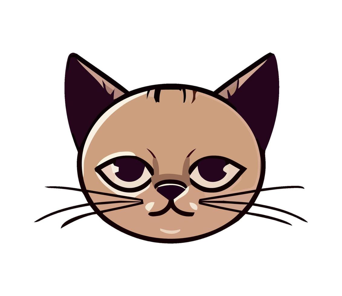 A cartoon cat's face with big eyes vector