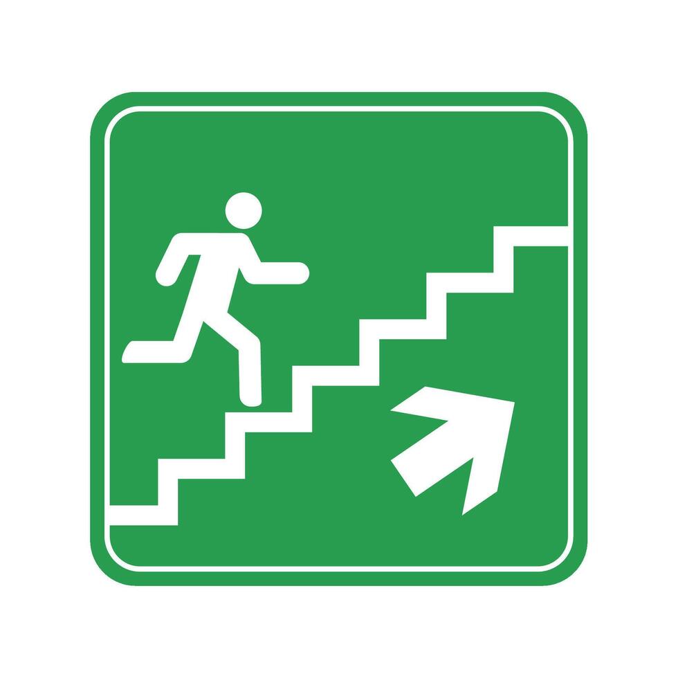 Fire escape stairs sign vector