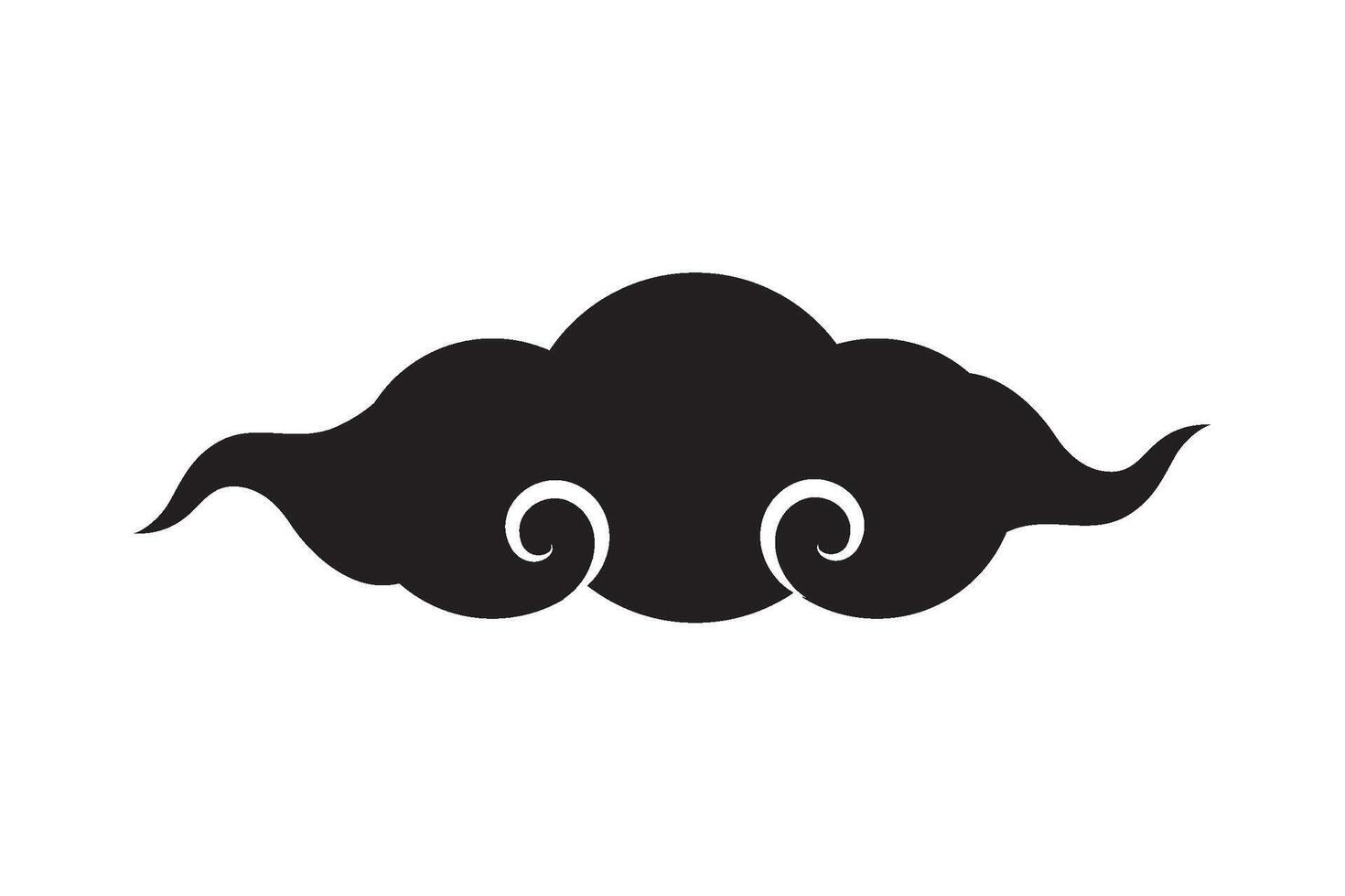 A black and white cloud with two swirls vector