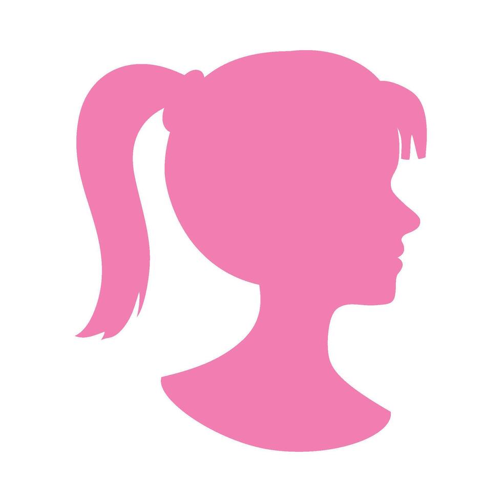 A pink silhouette of a woman's head vector