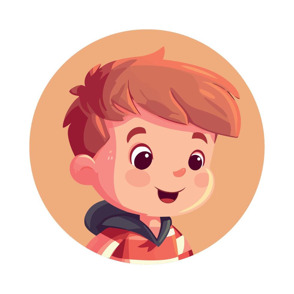 A cartoon boy with red hair and a hoodie vector
