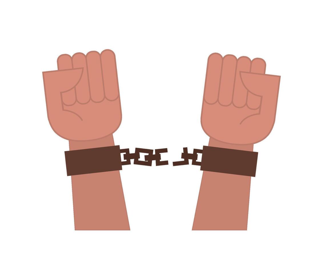 Two hands with chains on them, one is holding a chain and the other is holding a chain vector