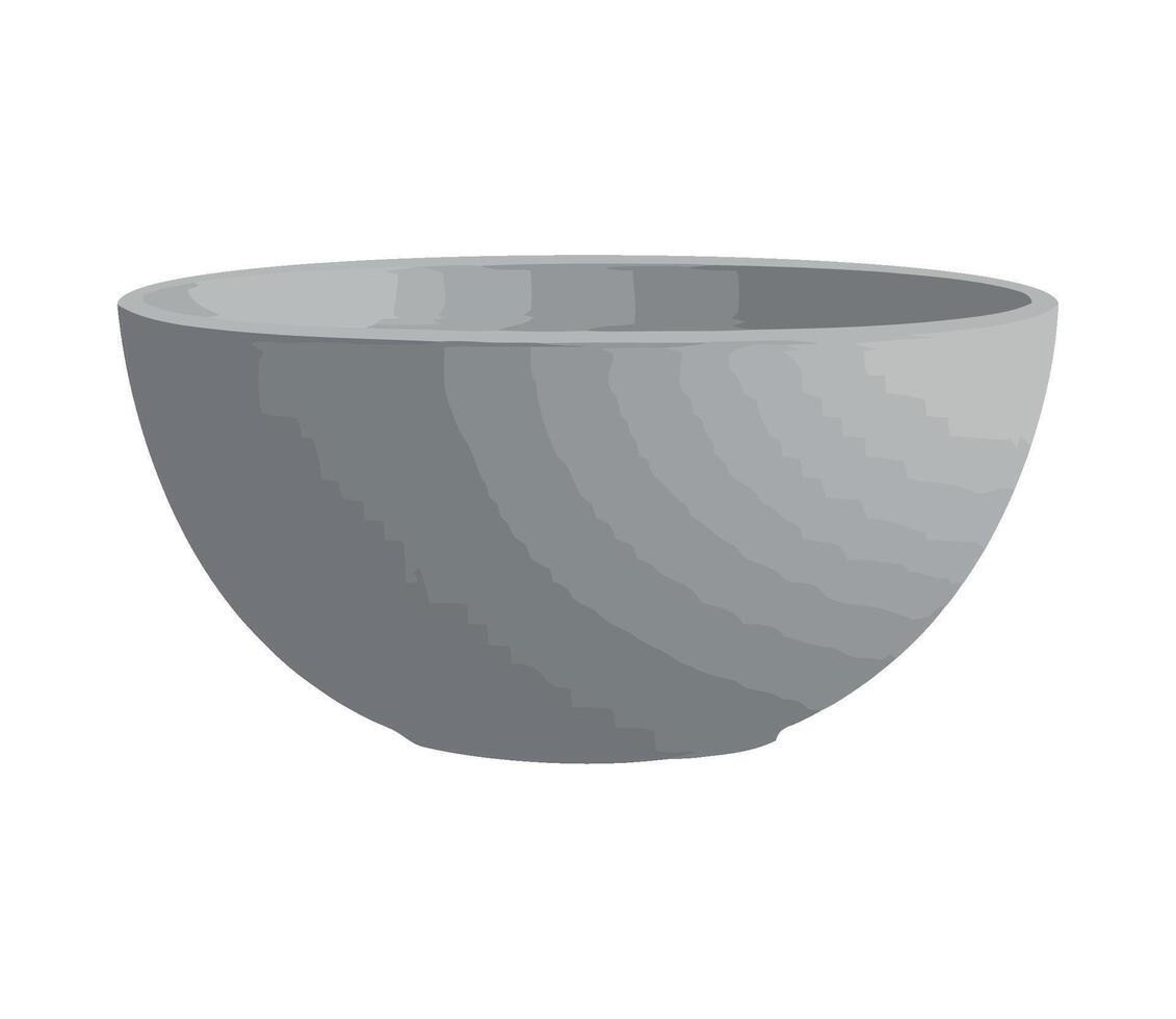 A gray bowl on a white background vector