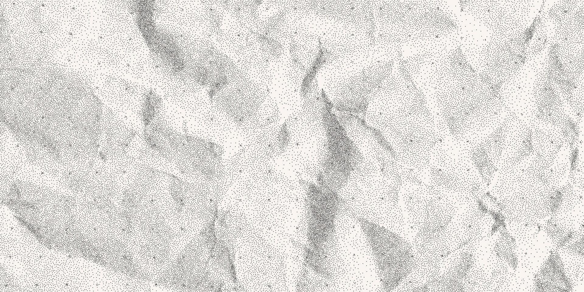 Background with dusty gritty dot effect, texture of crumpled folded paper, grunge overlay. Old dirty notebook sheet, template for banner, empty page. vector