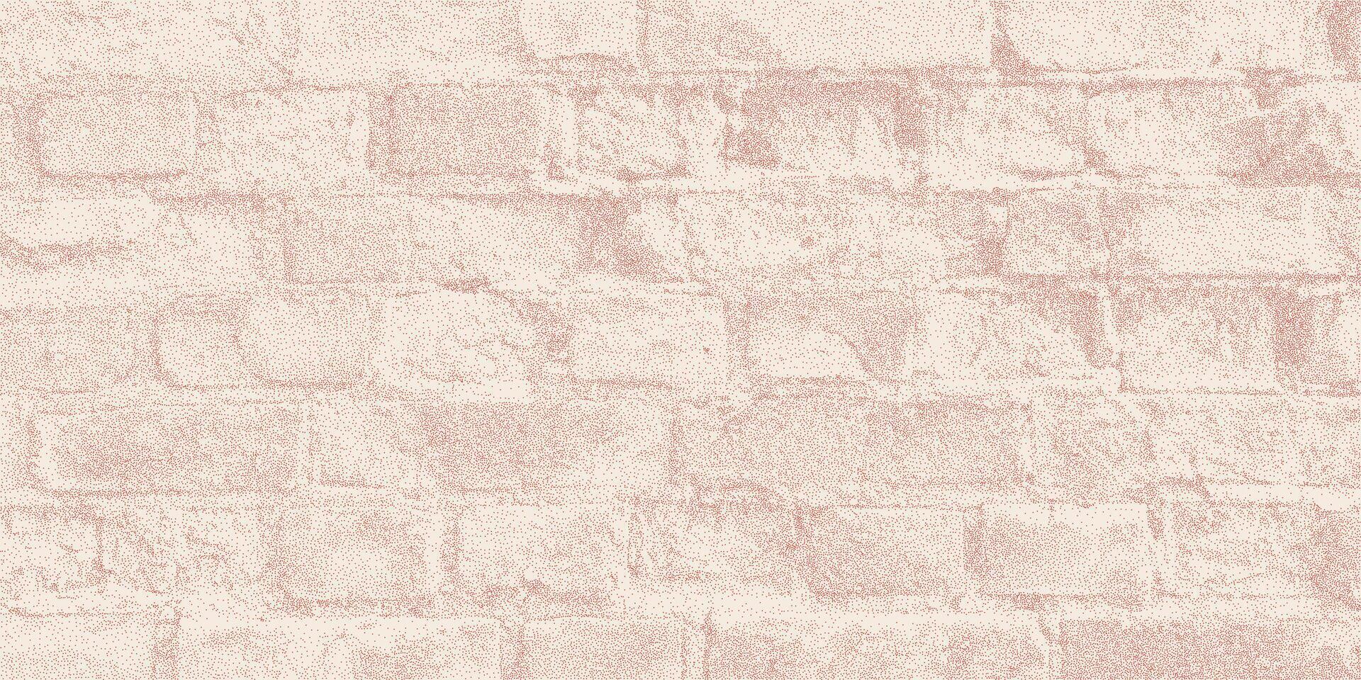 Black dotted textured background, noisy gritty dot halftone effect. Old red brick wall texture, vintage overlay. vector