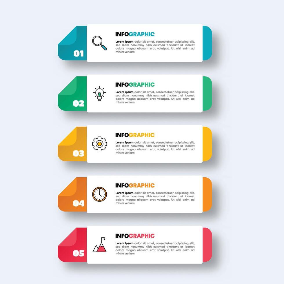 Business Infographic 5 Banners vector