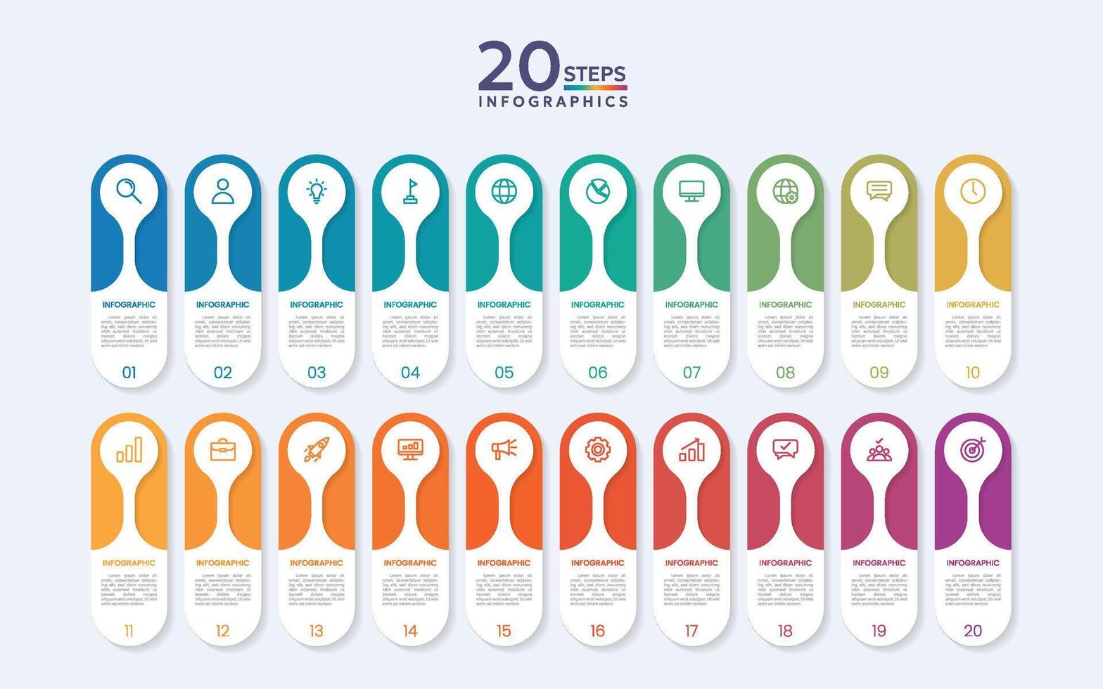 modern infographic 20 labels vector