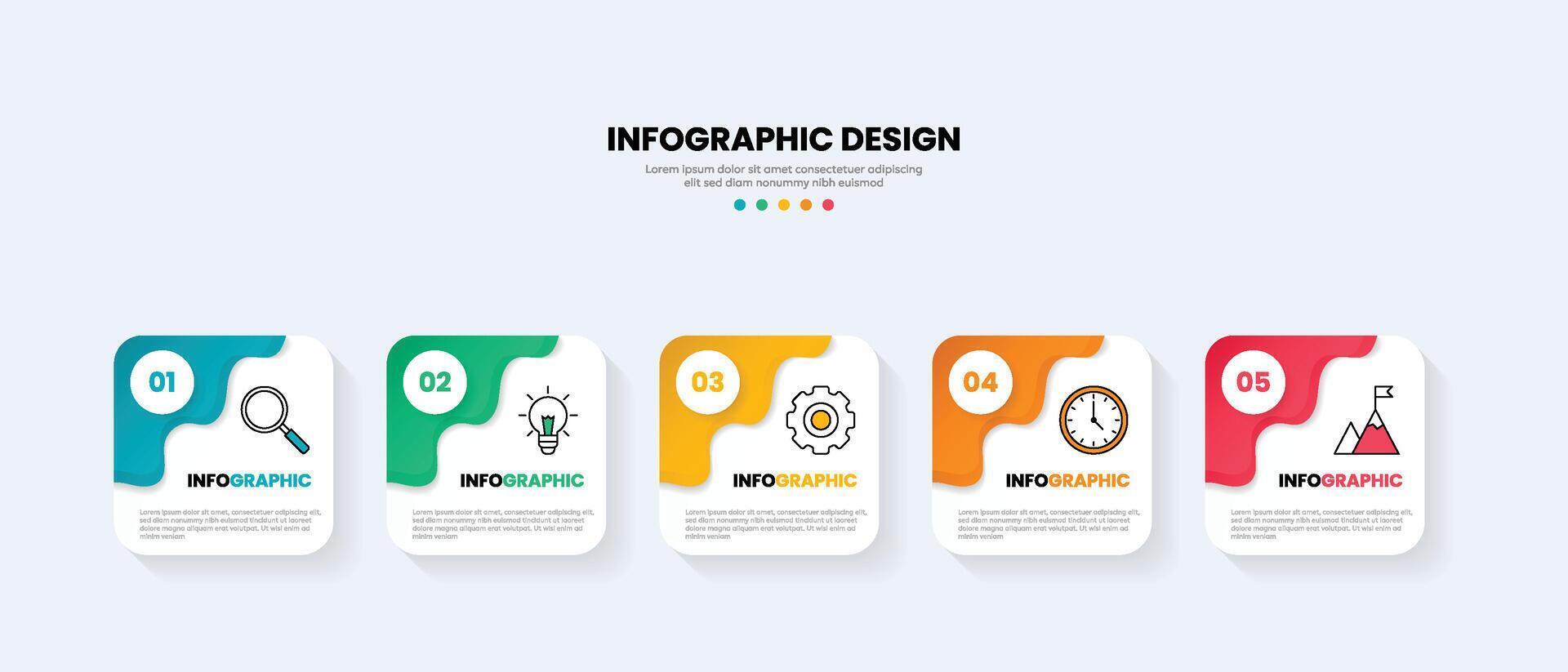 Square infographic with icons vector