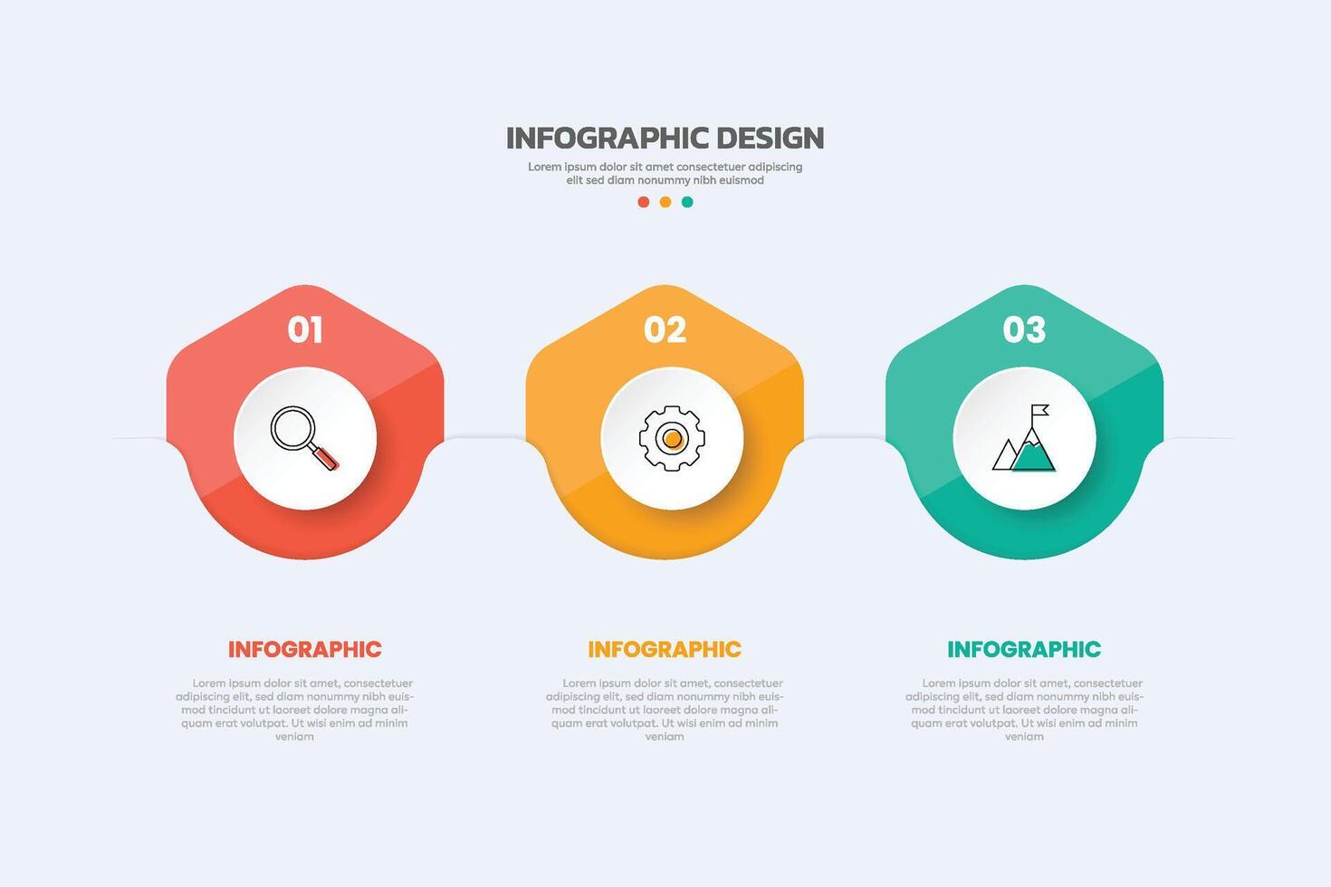 Modern infographic with 3 options. Hexagonal infographic with icons. vector