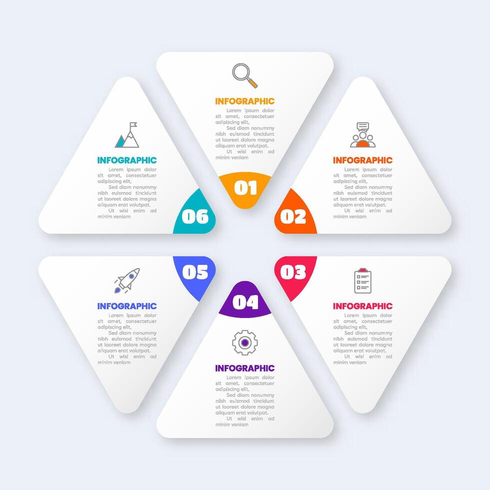 triangle and hexagon infographic vector