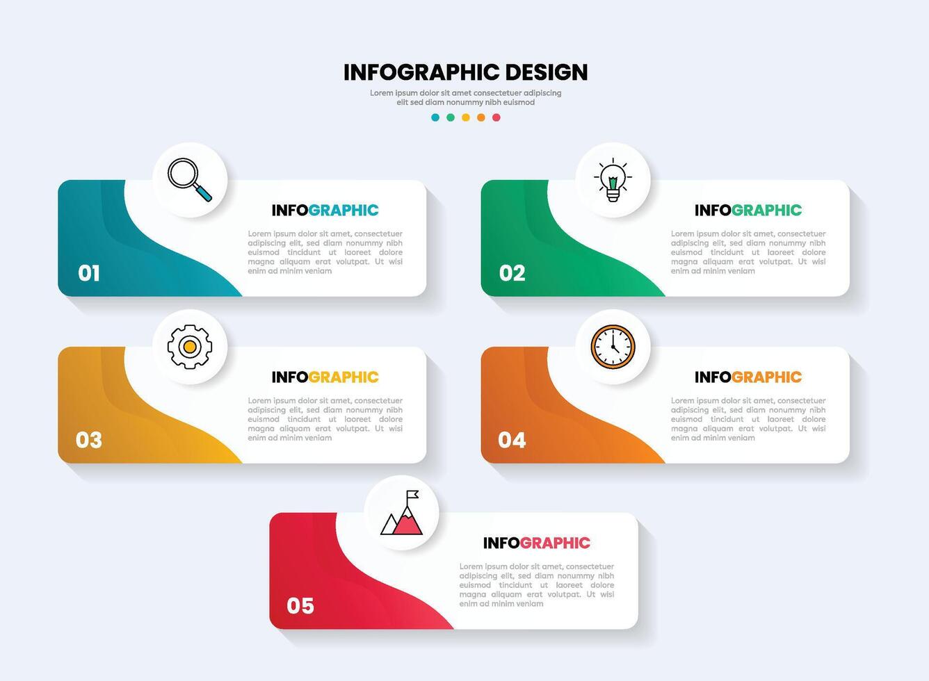 5 Step Gradient Infographic vector