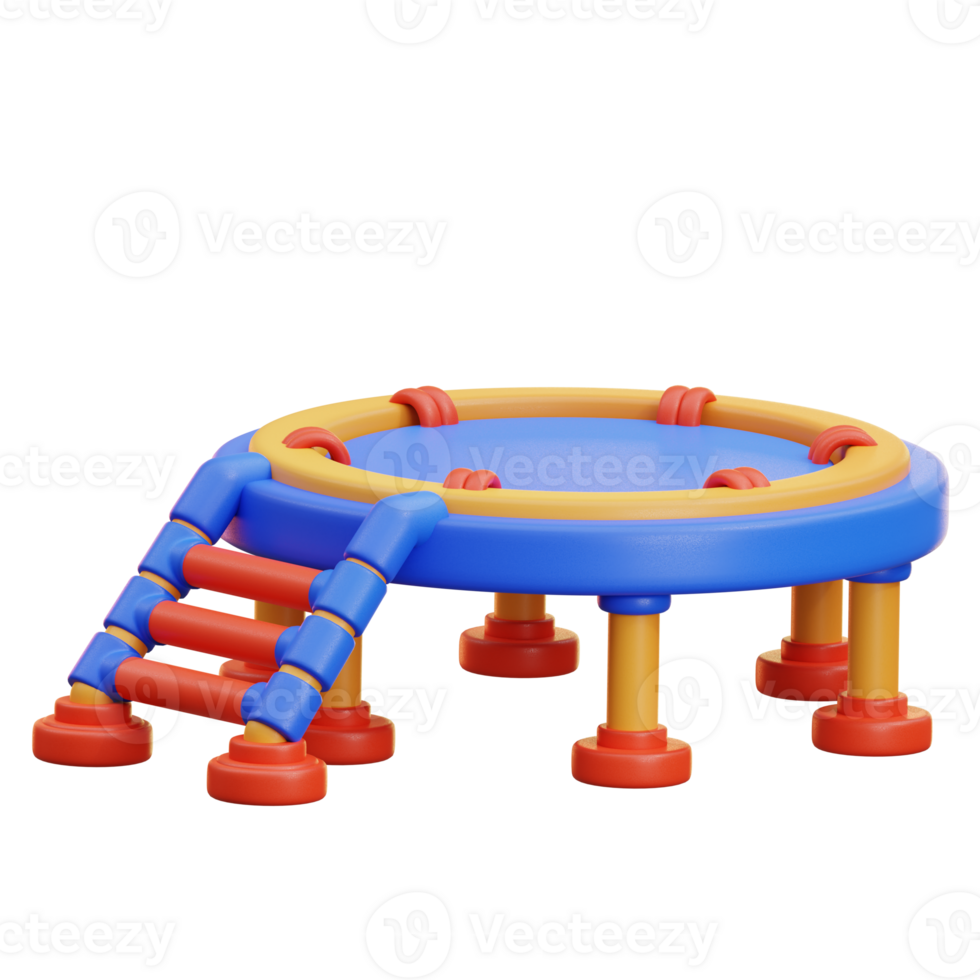 3d illustration playground trampoline png