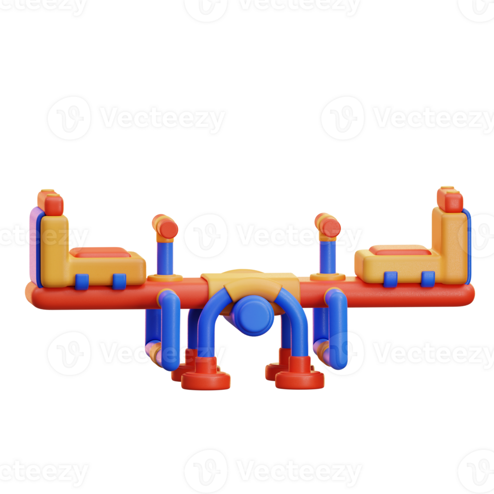 3d illustration Playground Teeter Totter for Kids png