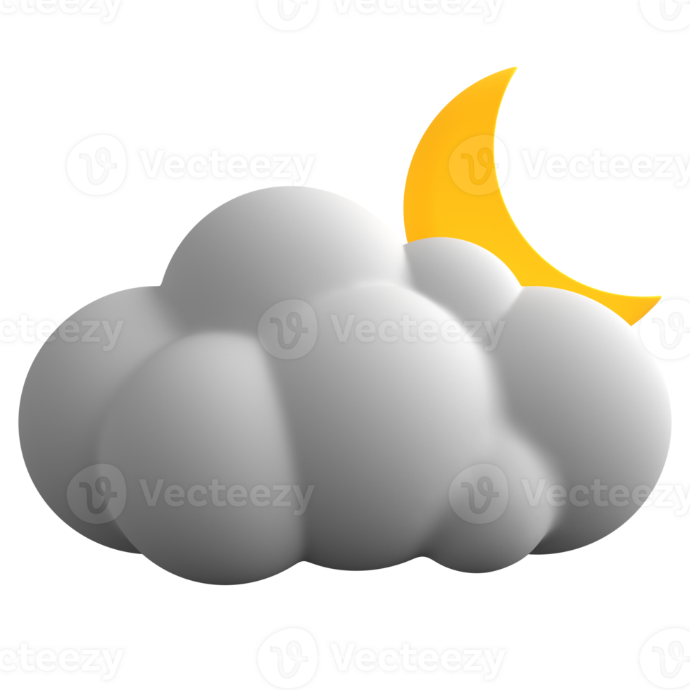 3D icon weather night partly cloudy png